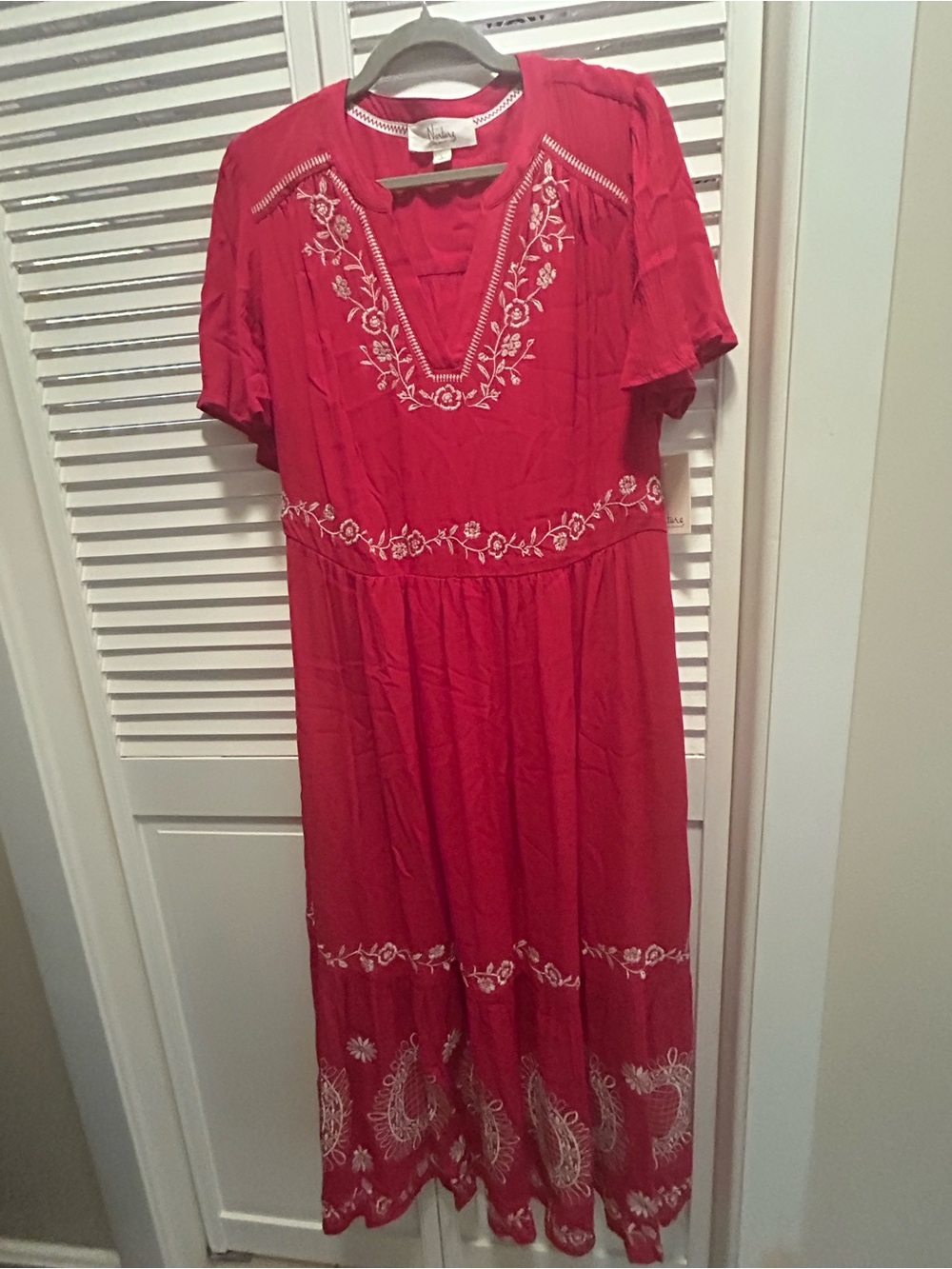 Nurture by Westbound Red Embroidered Maxi Dress